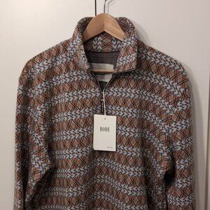 Bode NWT Diamond Stripe Pullover Sweater Merino Wool Men's S/M